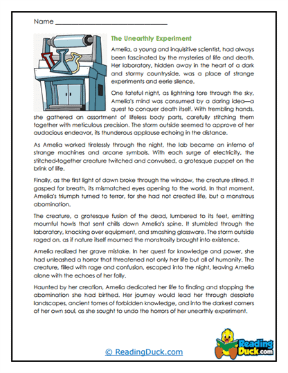 Unearthly Creation Worksheet