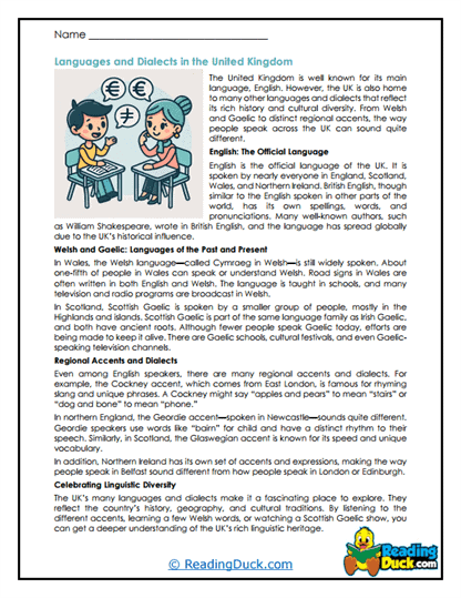 British Voices Worksheet