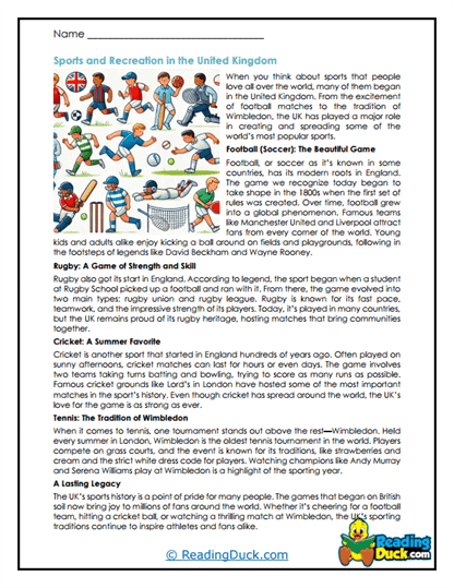 Active Britain Worksheet