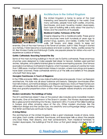 British Structures Worksheet