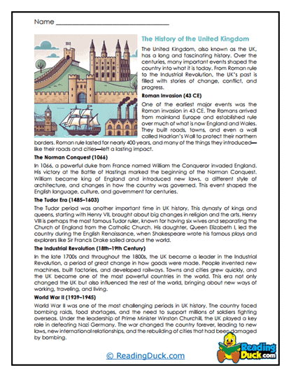 British History Worksheet