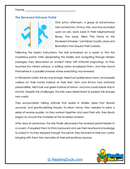 Reversed World Worksheet