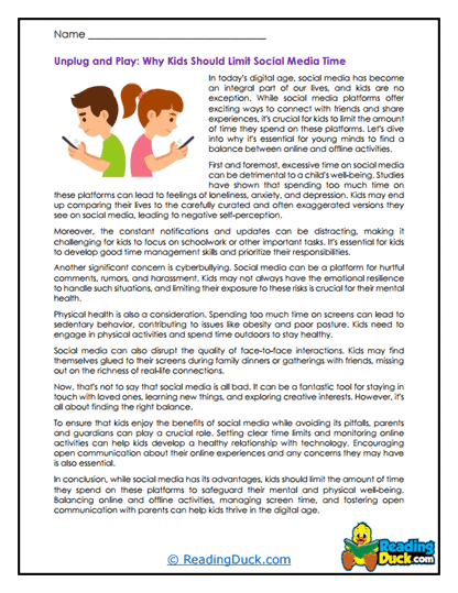 Social Screen Time Worksheet