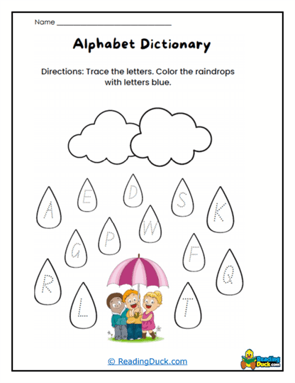 Raindrop Letters Worksheet