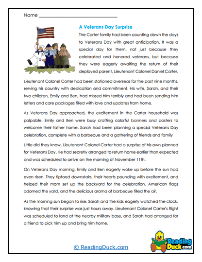 Veterans Day Surprise Worksheet