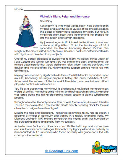 Royal Romance Worksheet