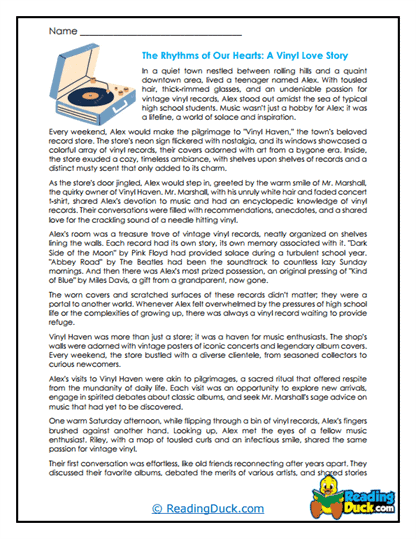 Vinyl Dreams Worksheet