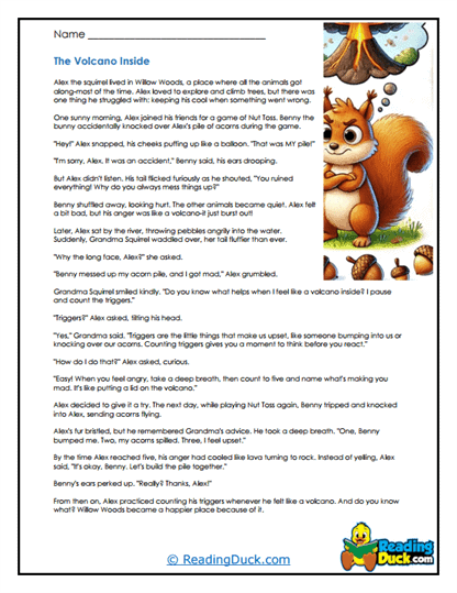 The Volcano Inside Worksheet