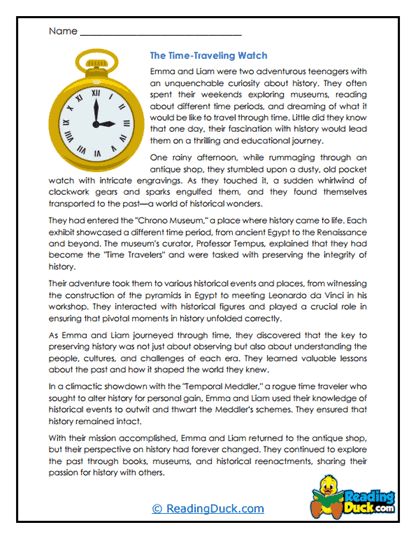Time-Traveling Watch Worksheet