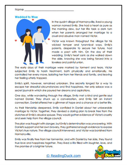 Wedded to Woe Worksheet