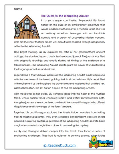 Whispering Woods Worksheet