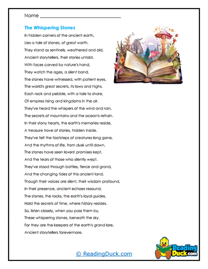 Stone Stories Worksheet