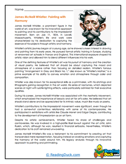 Whistler's Harmony Worksheet