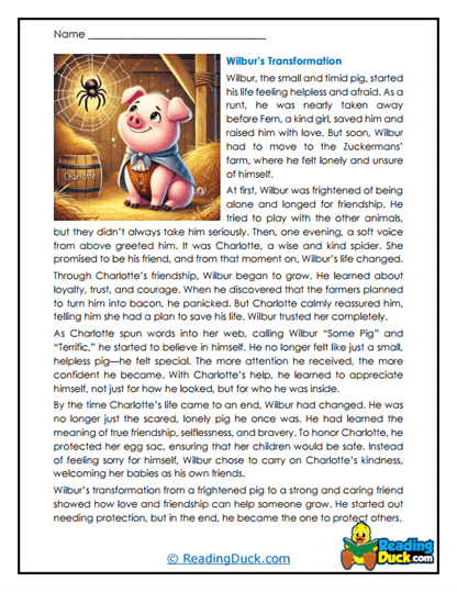 Charlotte's Web Worksheets