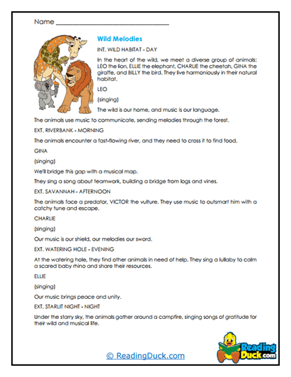 Wild Harmony Worksheet