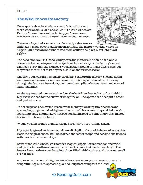 Wild Chocolate Factory Worksheet