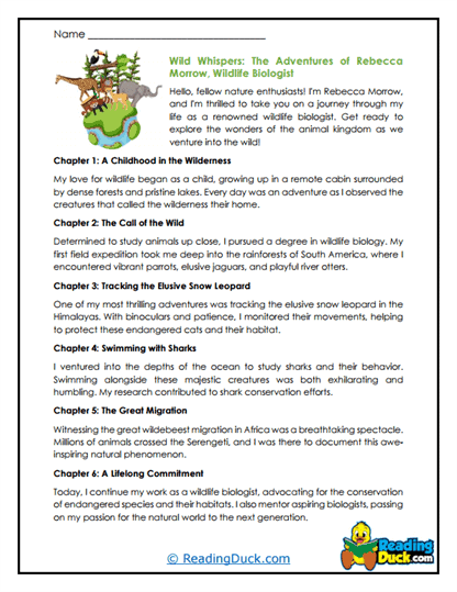 Wild Whispers Worksheet