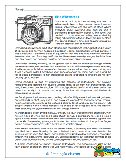 Willowbrook Wonders Worksheet