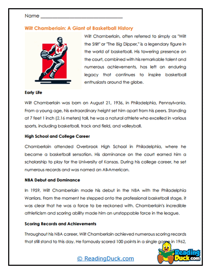 Tall Legend Worksheet