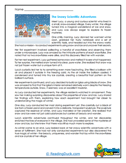 Snowflake Science Worksheet