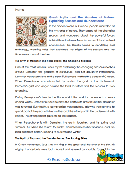 Seasonal Shifts Worksheet