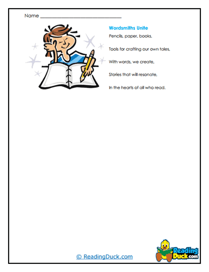 Wordsmiths Unite Worksheet