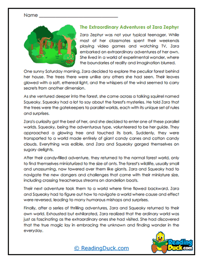Zara's Forest Worksheet