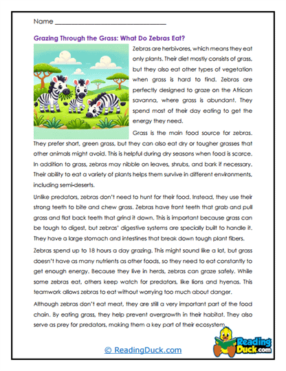 Grassland Grazers Worksheet