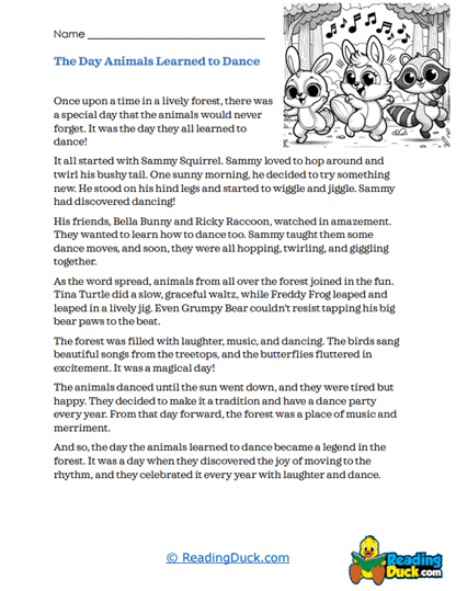 Dancing Animals Worksheet