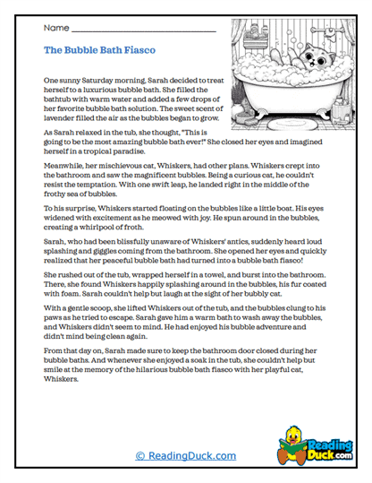 Bubble Fiasco Worksheet