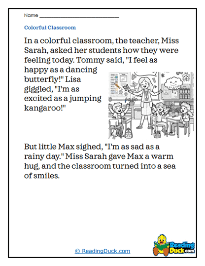 Cheerful Classroom Worksheet