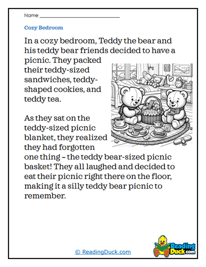 Teddy Picnic Worksheet