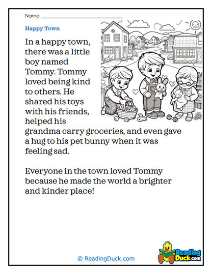 Tommy's Kindness Worksheet