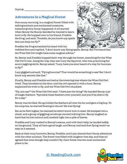 Forest Flight Worksheet