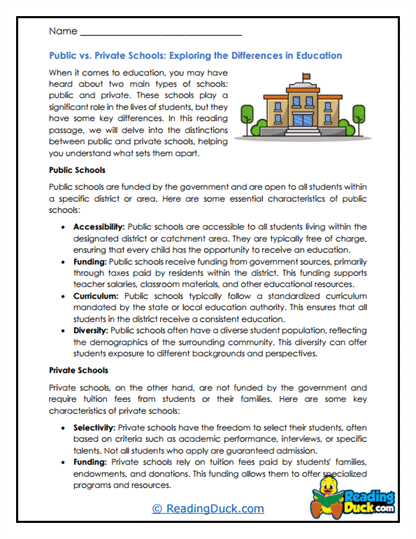 School Showdown Worksheet