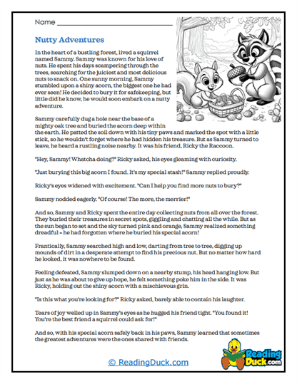 Nutty Treasure Hunt Worksheet