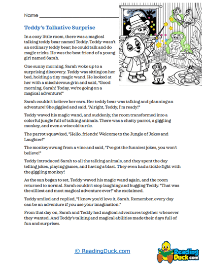 Teddy's Magic Surprise Worksheet