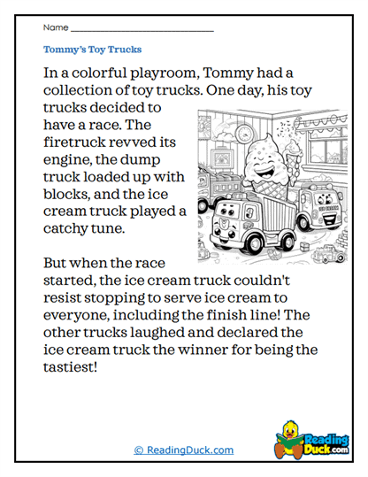 Truck Tales Worksheet