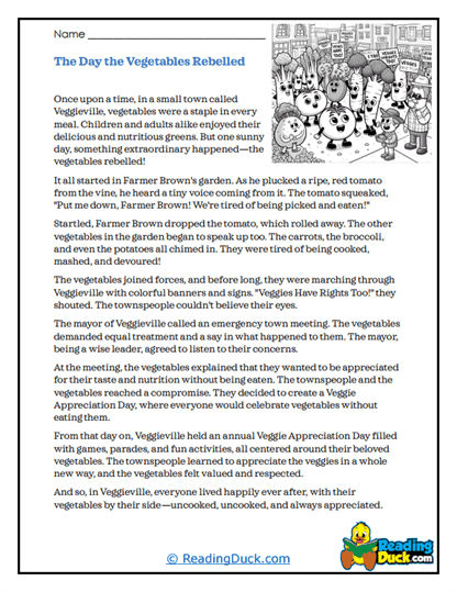 Veggie Uprising Worksheet