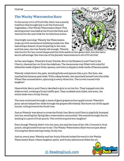 Watermelon Dash Worksheet